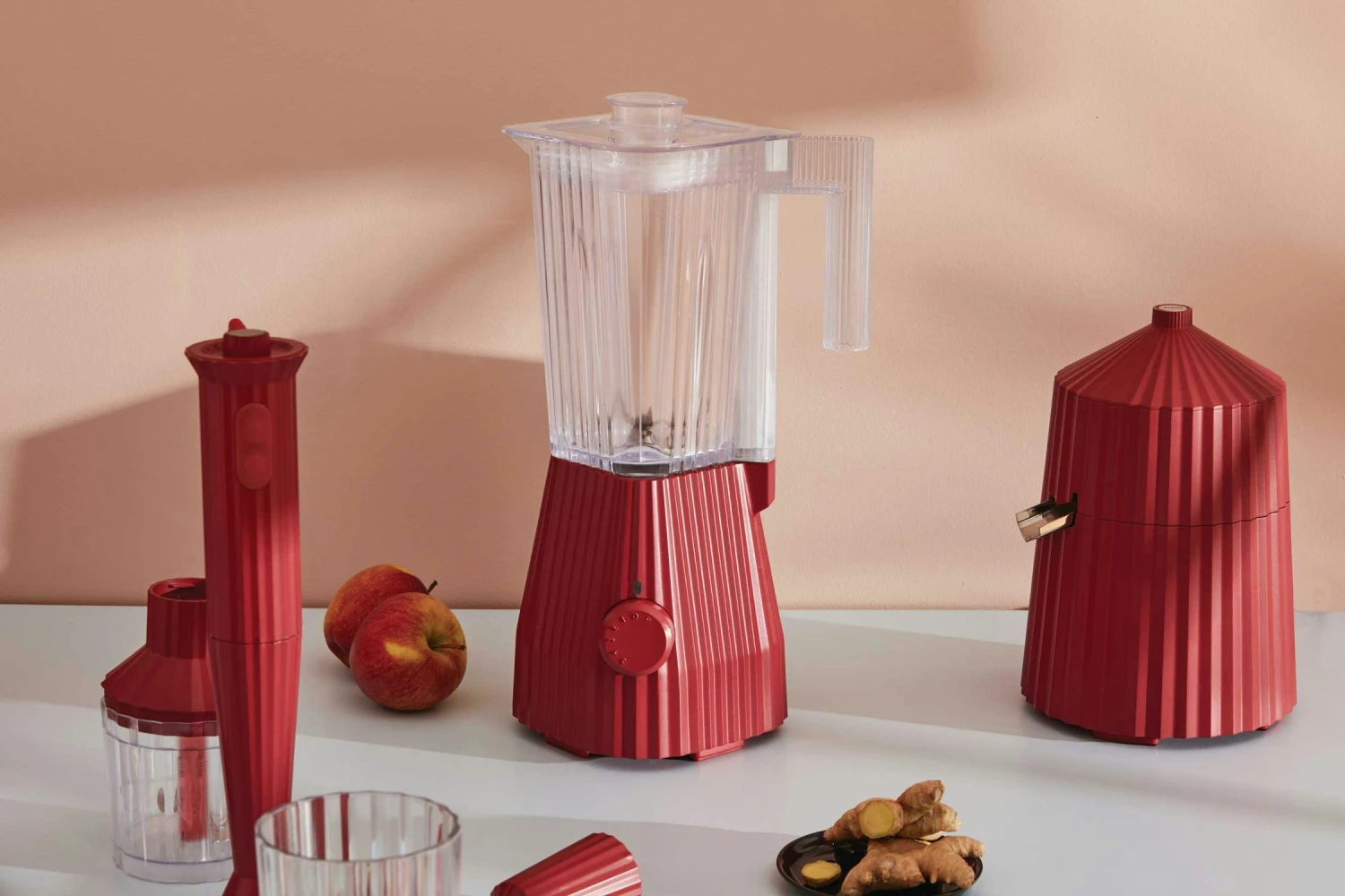Alessi Plissé Standmixer, Rot – Bild 2