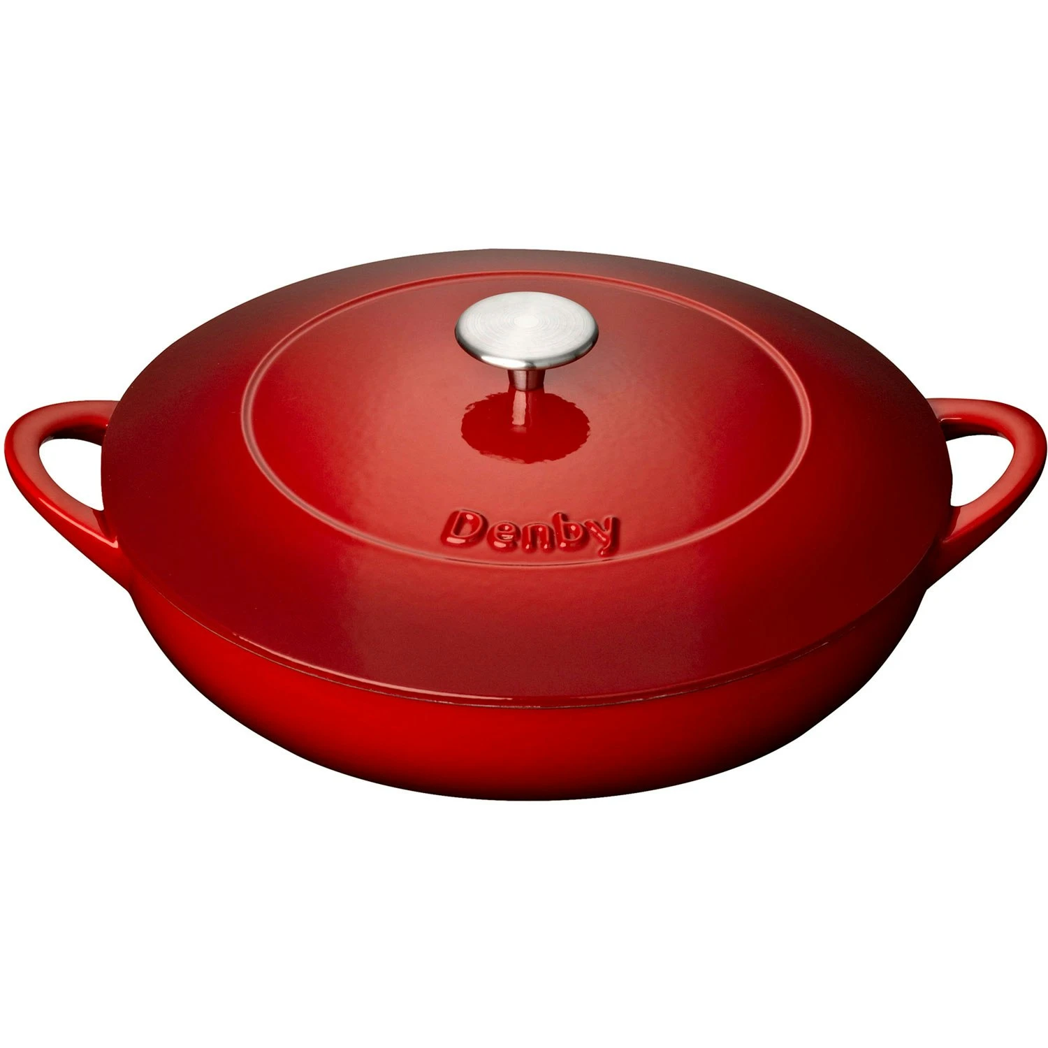 Denby Pomegranate Gusseisentopf Flach Ø30 Cm, Rot
