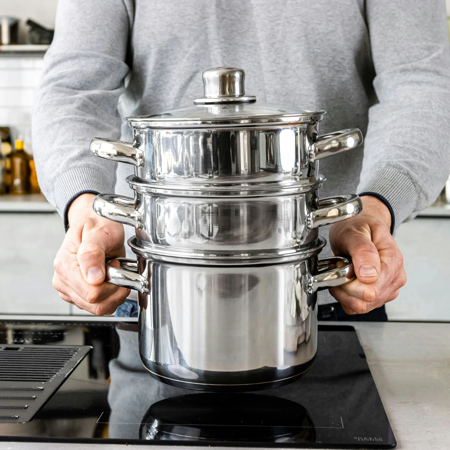 Kitchen Craft Three Tier Dampfgarer, 4 Teile, 20 Cm – Bild 4