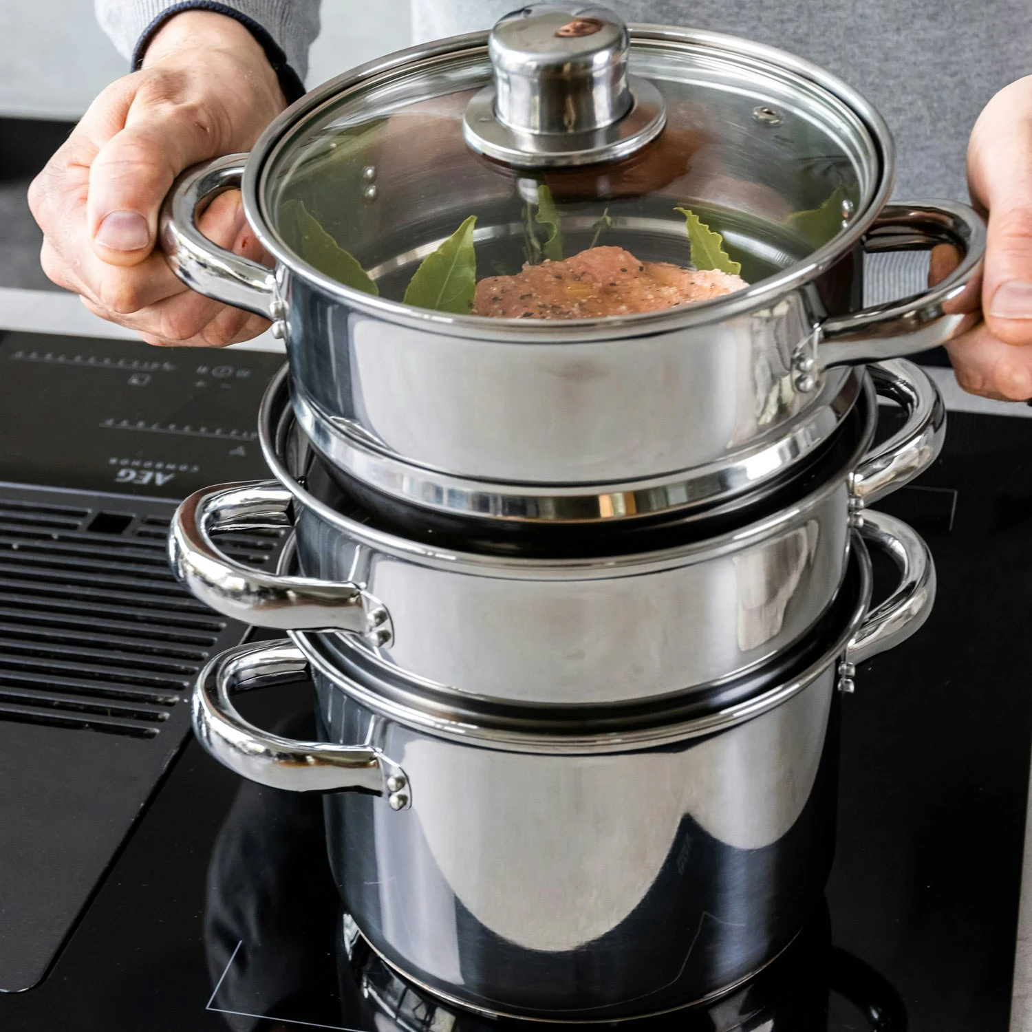 Kitchen Craft Three Tier Dampfgarer, 4 Teile, 20 Cm – Bild 5