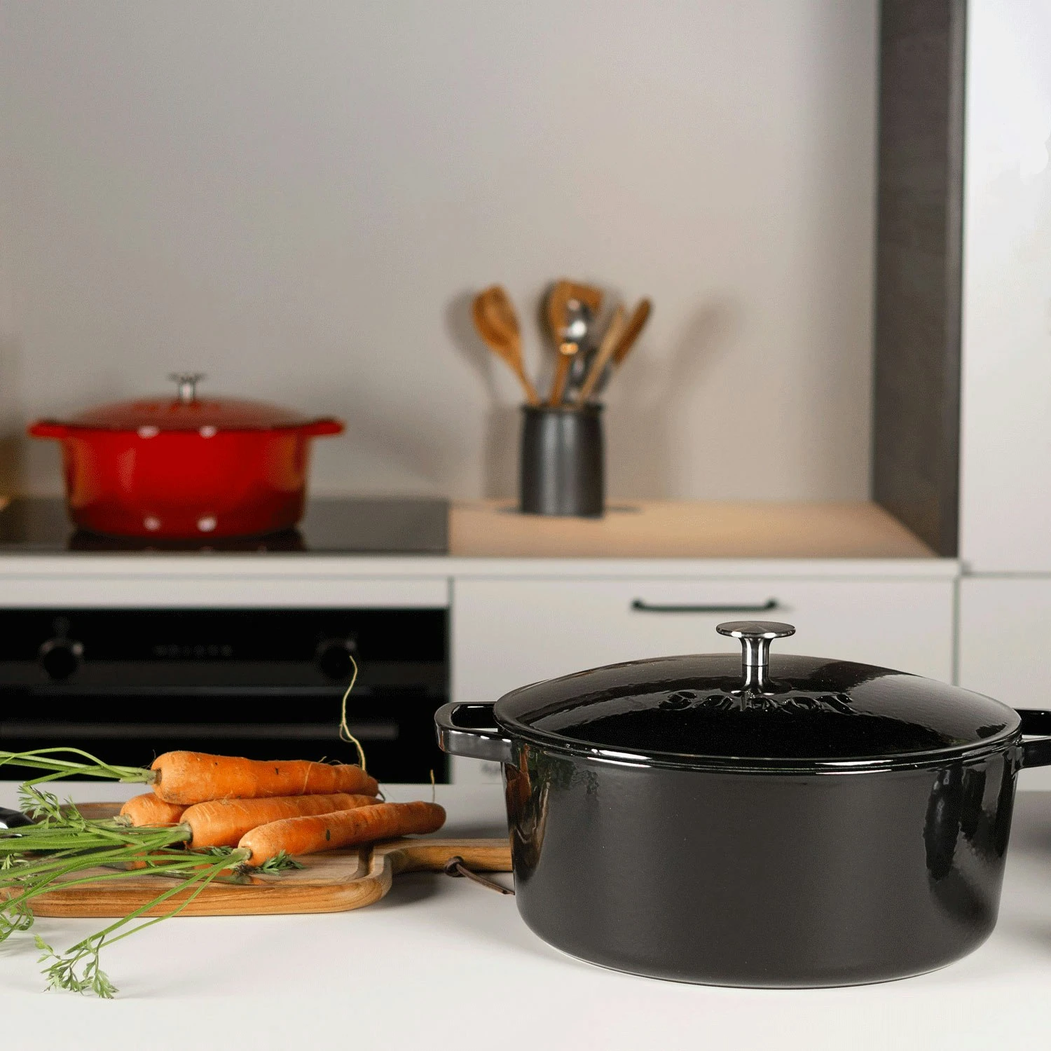 Gusseisentopf 9,5 L, Schwarz – Bild 2