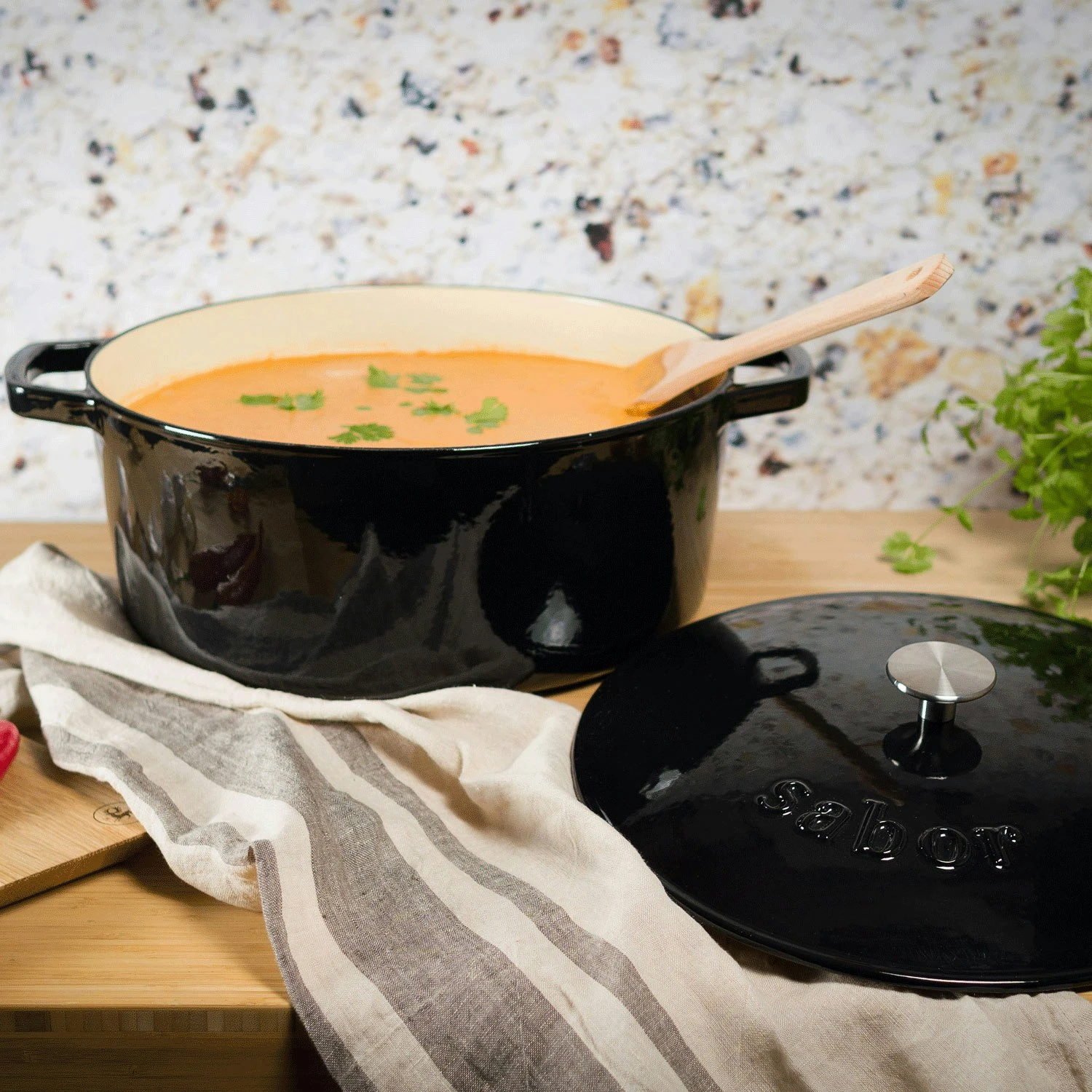 Gusseisentopf 9,5 L, Schwarz – Bild 4