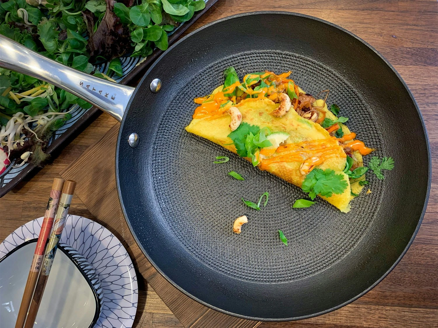 Satake Grillpfanne Leichtgusseisen, Honeycomb/ Ø24 – Bild 2