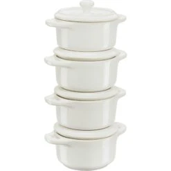 Staub Topfset Mini Ø10 4-er Set, Ivory White