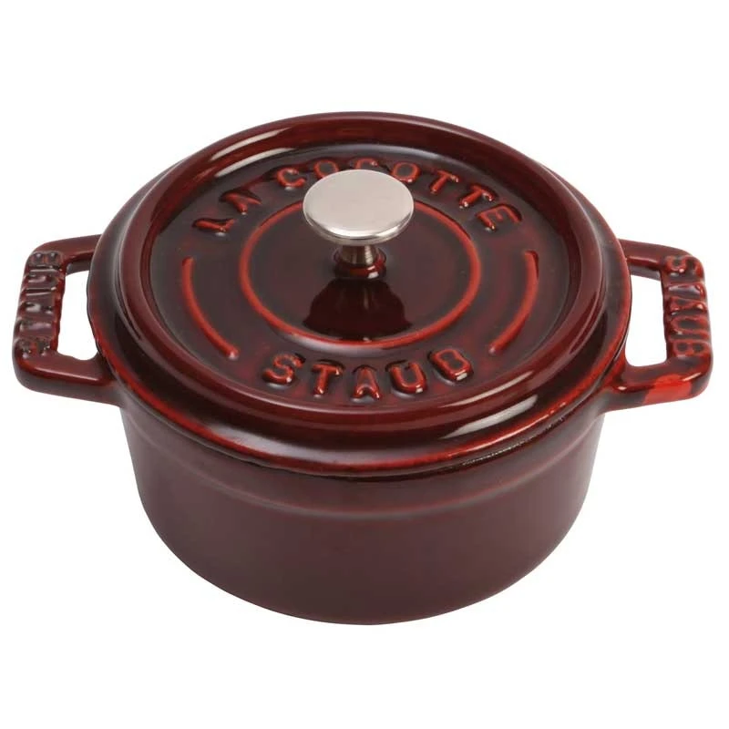 Staub Round Cocotte In Cast Iron 25 Cl, Grenade Red
